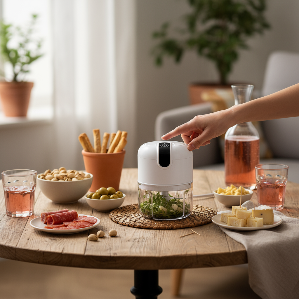 Mini hachoir électrique pour tapenades et pestos maison