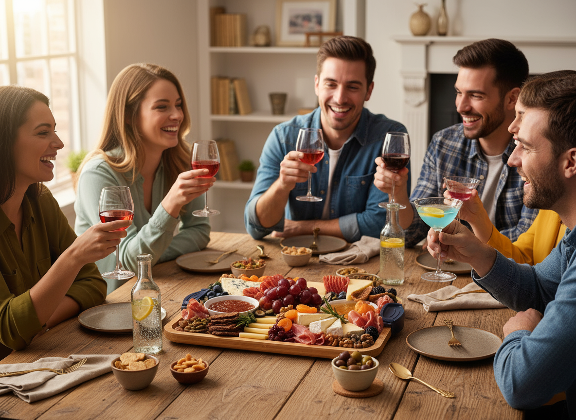 Plateau bambou design moderne pour servir apéritif