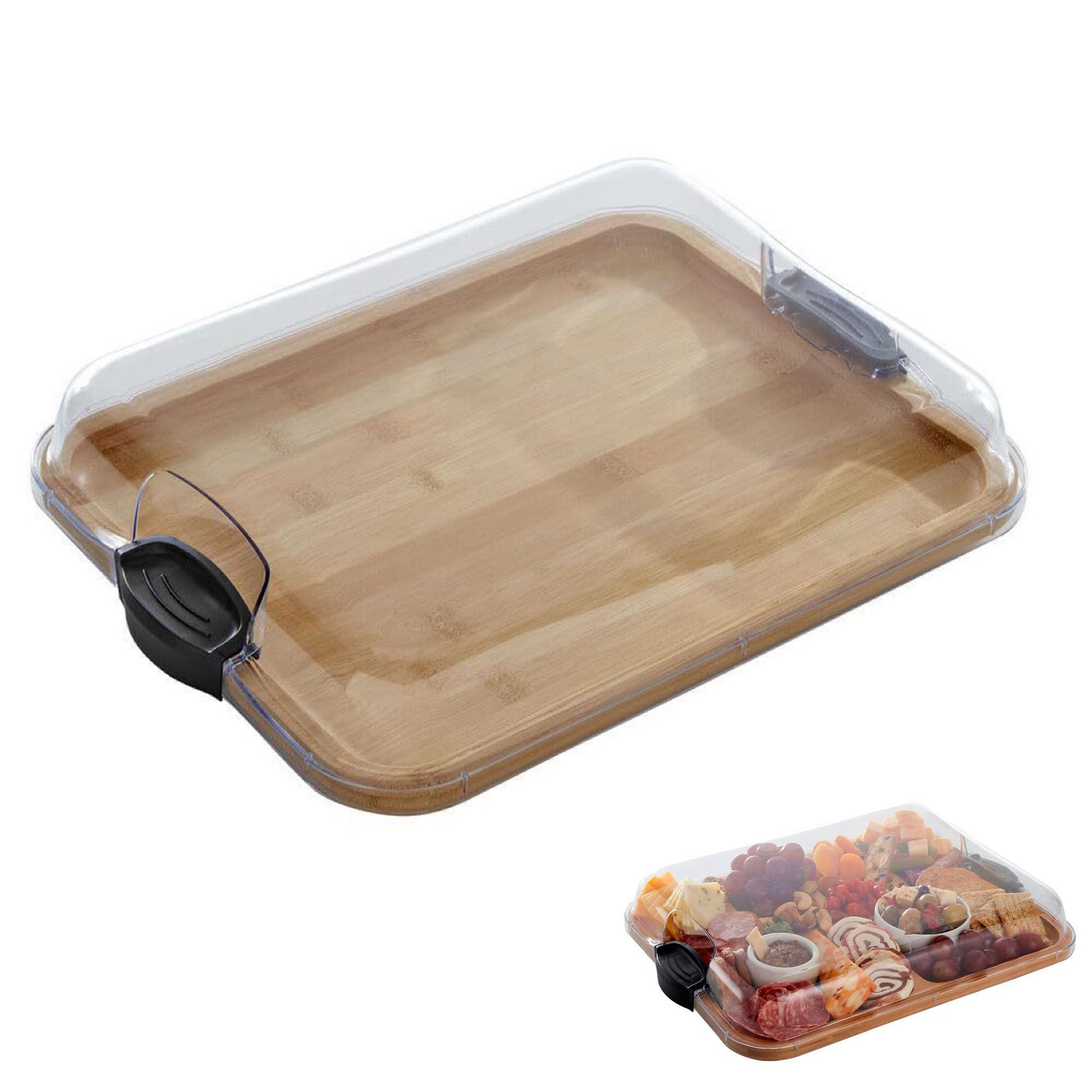 Plateau bambou transportable pour pique-nique et camping