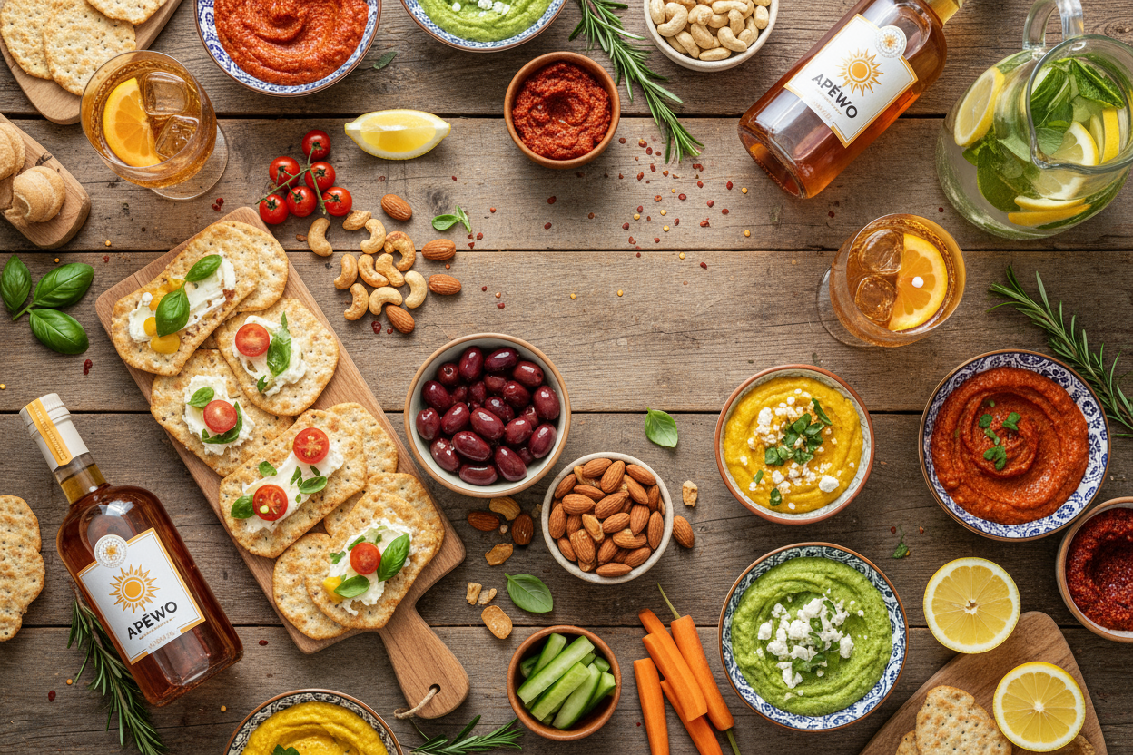 Bannière flat lay apéritif