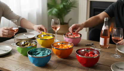 Bols apéritif inox colorés faciles à nettoyer